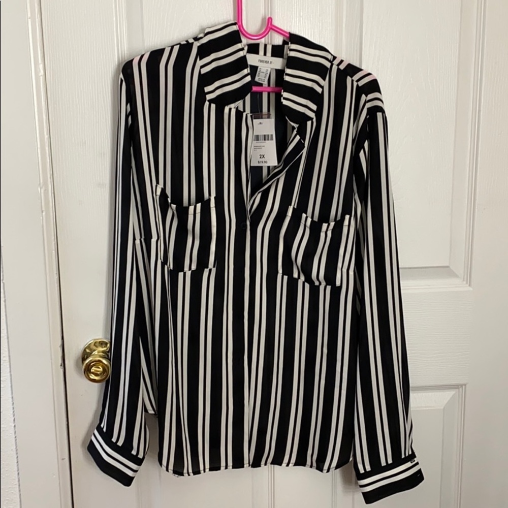 Women shirt black/white F21